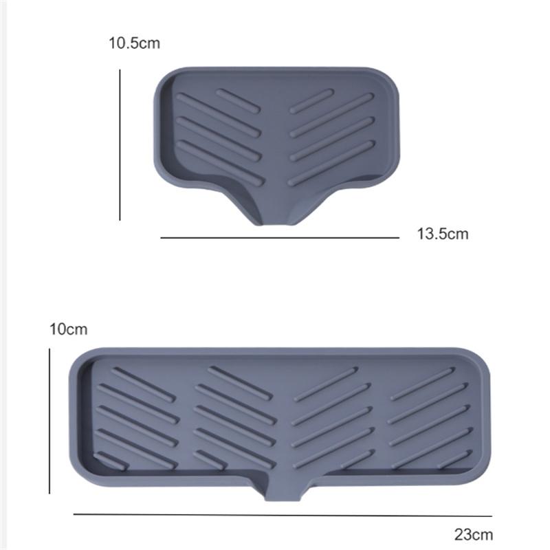 Self Draining Soap Bar Holder Silicone Kitchen Sink Soap Dish Sponge Tray Counter Caddy Organizer for Dish Soap Dispenser