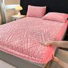 Coral Velvet Bedsheet Bedspread Milk Velvet Mattress Protective Cover Winter Plush Insulation Bedspread Single Queen King Size