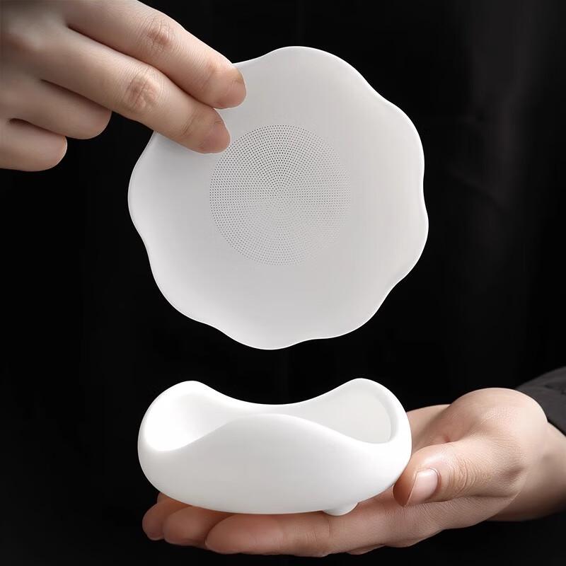 Mutton Fat Jade White Porcelain Tea Strainer