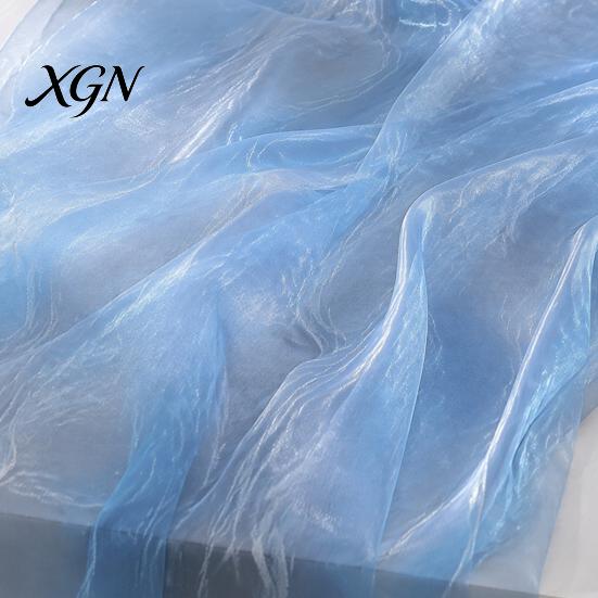 Durable Organza for Fashion Accessories 1 Yard Two Tone Sheer Fabric, 60 Inch Wide Iridescent Silky Decorative Fabric Christmas Tree Ornaments Glitter
