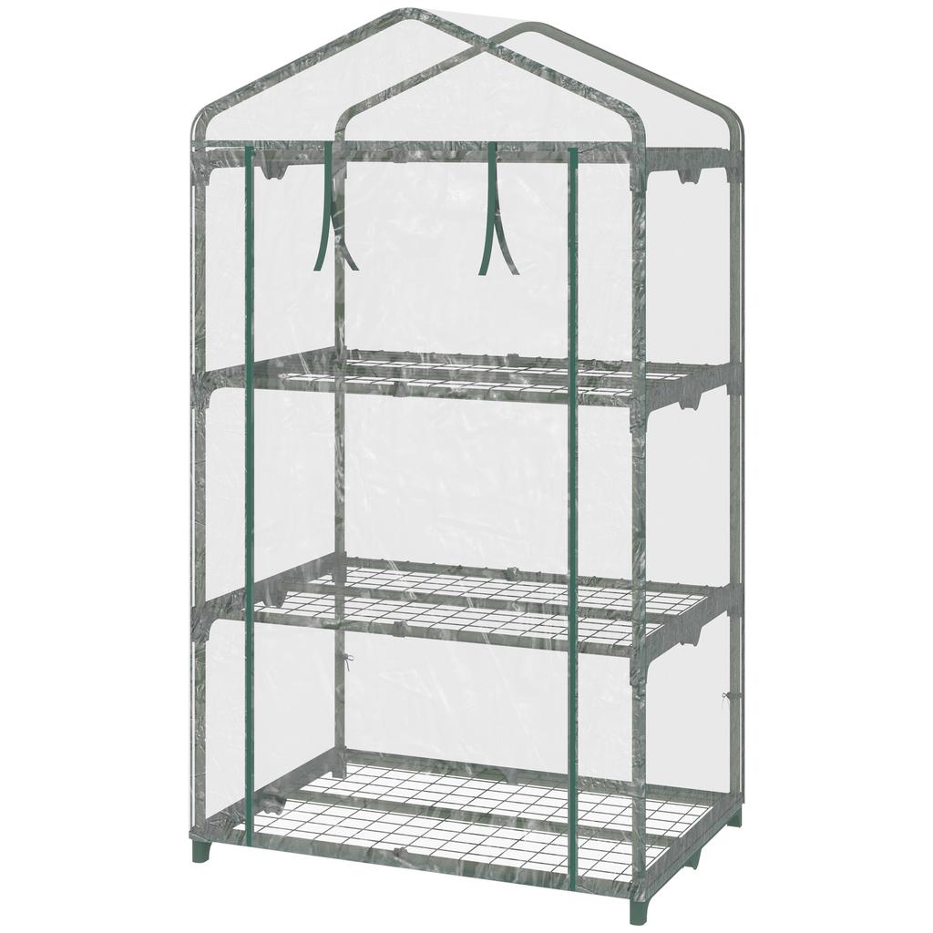 Greenhouse with Shelves, Winter-Proof Foil Greenhouse Hothouse for Balcony, 69 x 49 x 125 cm, Transparent