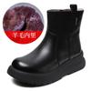 First Layer Cowhide Thick-soled Wool 23 Years Winter Velvet Thickened Mother Shoes Cotton Shoes Women's Medium Tube Leather Snow Boots Women