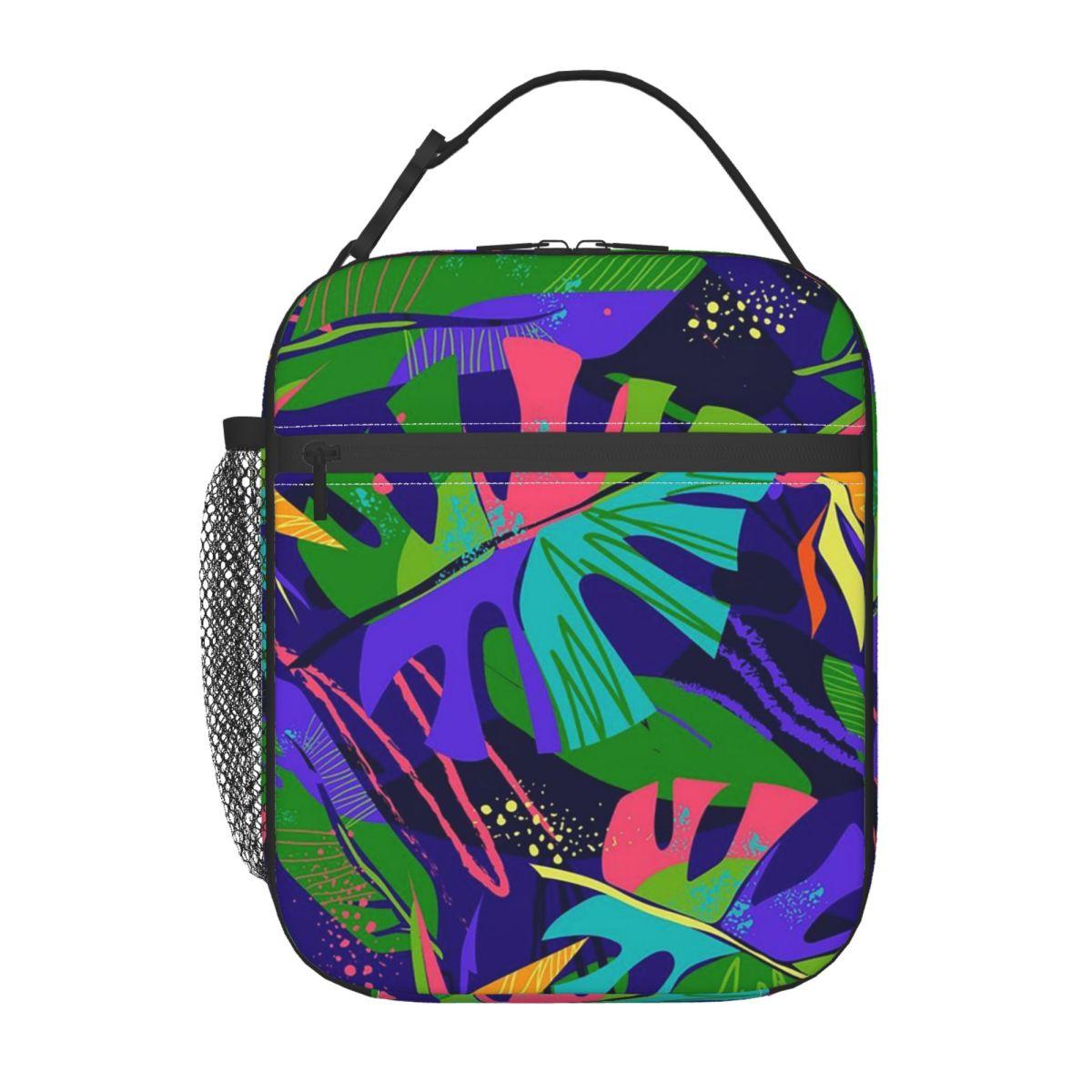 

Vibrant Tropical Palm Leaf Pattern Insulated Lunch Bag for Women Children Leakproof Food Boxes Thermal Lunch Box Tote One Size