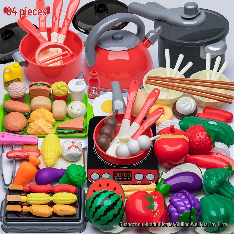 Kids' Kitchen Play Set: Pretend Cookware & Tableware for Boys and Girls