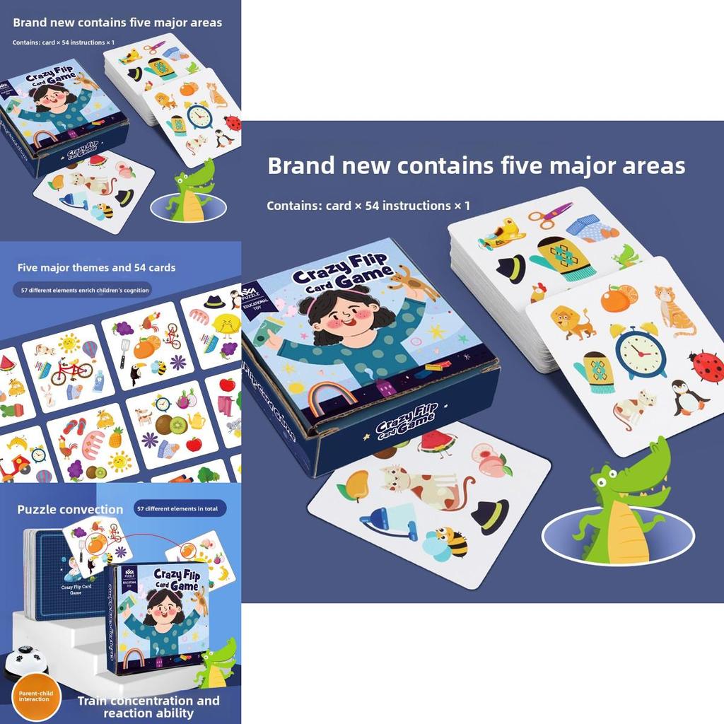 Wooden Animal Matching Card Game For Kids Educational Brain Training Parent Child Activity