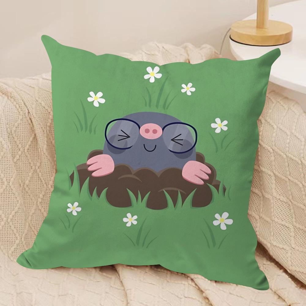Cute Animal Cushion Cover Soft Plush Fabric DoubleSided Printed Cushion Covers for All Seasons Modern Home Decor