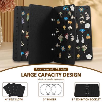 Felt Pin Brooch Display Storage Book Large-Capacity Shoe Charm Collection Booklet School Metal Badge Chest Shoe Charm Collection