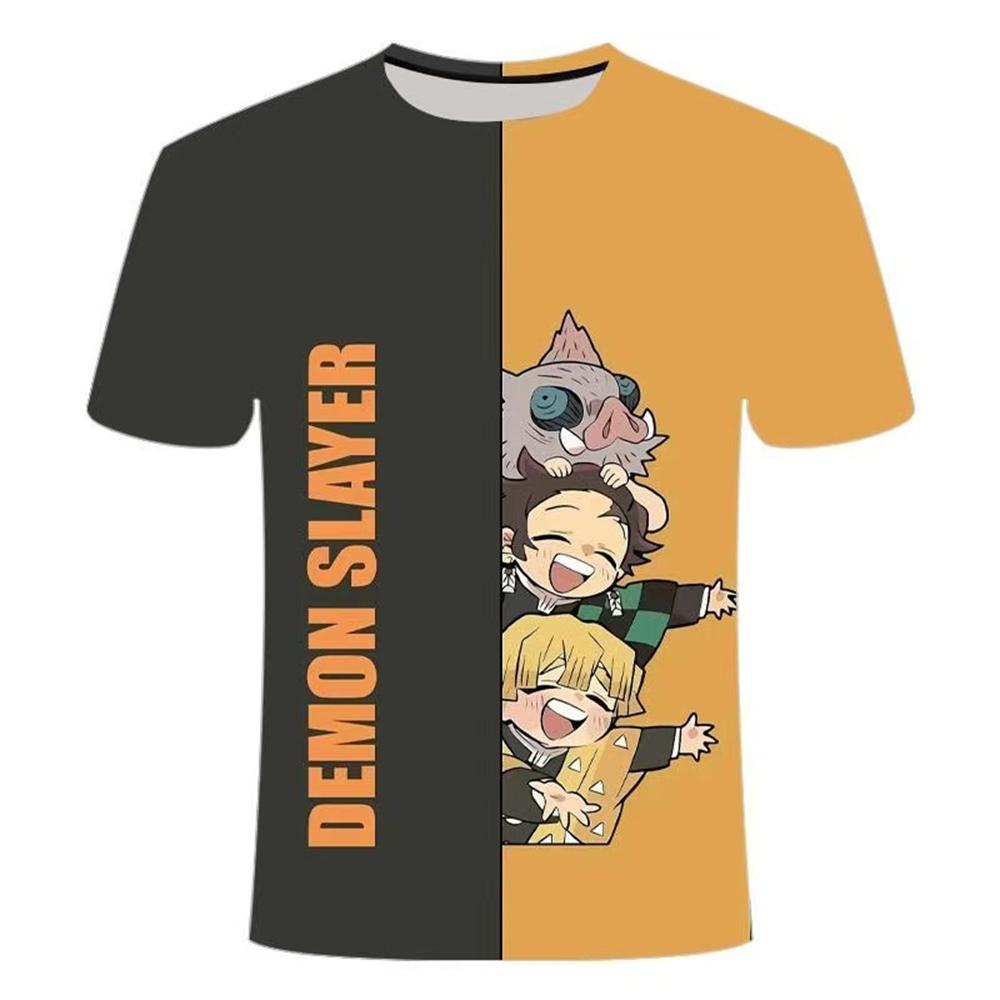 Summer Anime Stove Demon Slayer 3D Print T-Shirt Children Fashion Top Casual