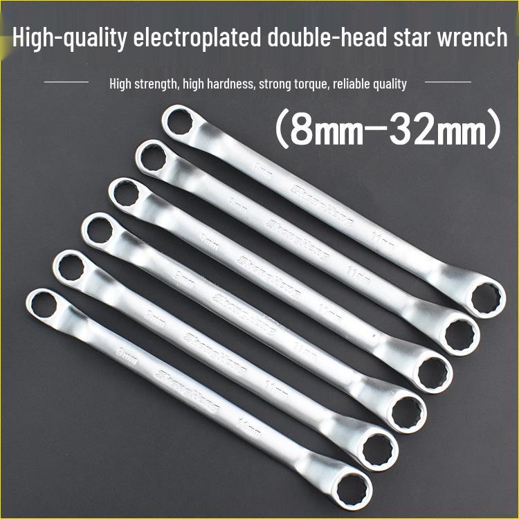Premium Double-Ended Plum Blossom Wrench Set for Auto Maintenance (Sizes: 6/8/10/12/14/16/17/32)
