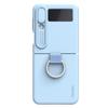 Hülle für Galaxy Z Flip4 5G - Silikon, Blau, Mit Ring