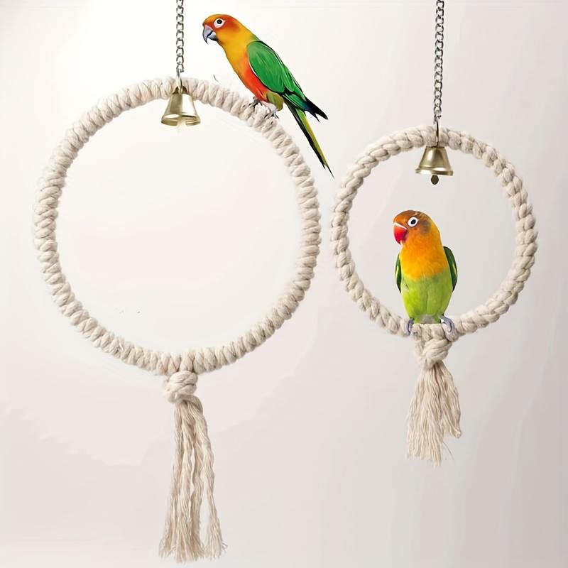 Birds Can Use Hanging Rings, Parrot Swing Toys with Bells, Sturdy and Durable, Additions for Birdcages