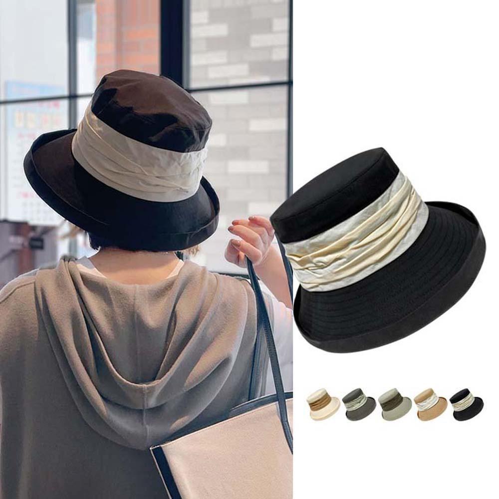 Pleasantly Cool Foldable Basin Hat Windproof Rope Fisherman Cap Soft Sunshade Bucket Hat  Women