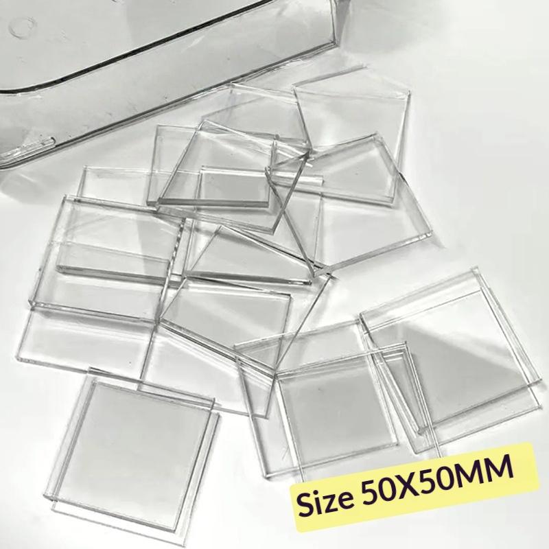 

10Pcs High Transparent Acrylic Square Round With Magnetic Sheet Material Package Home Decor DIY Refrigerator Magnet