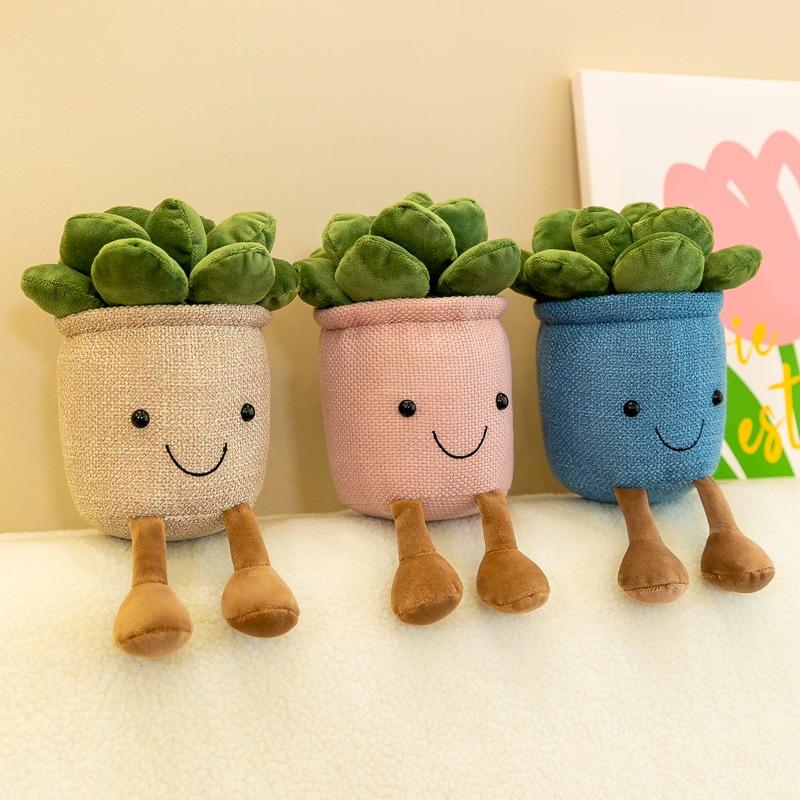 Halloween Christmas Creative Simulation Plants  Succulent Plush Greenery Ornaments Catching Machine Rag Dolls Home Accessories