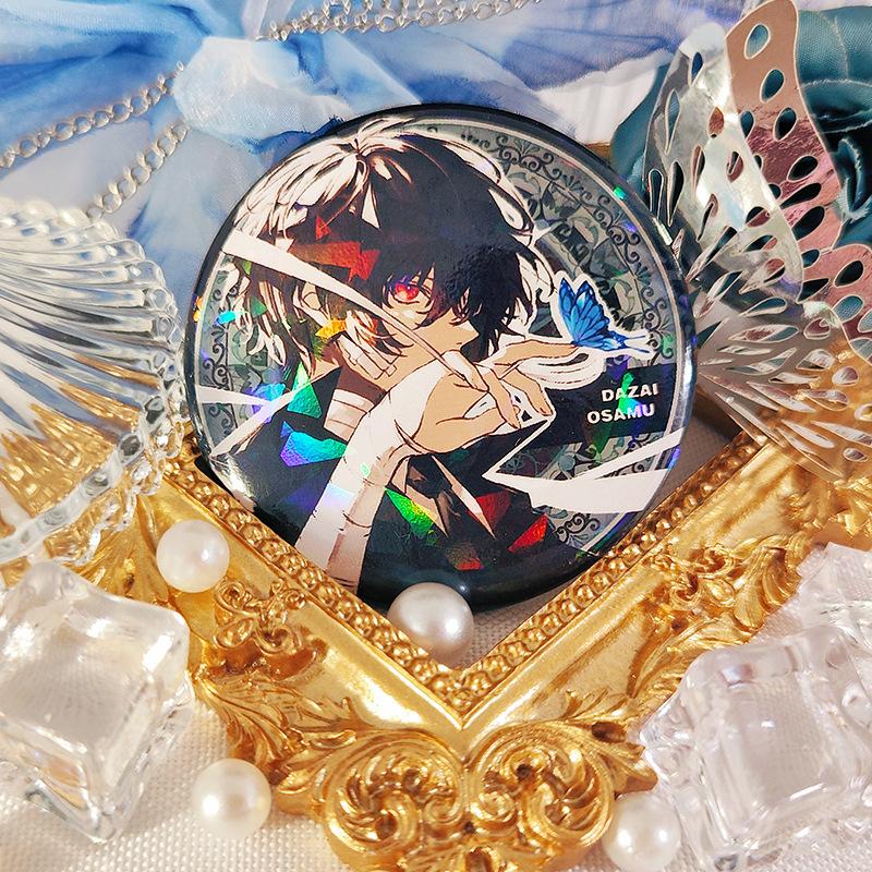 58mm Badges "Bungo Stray Dogs" Anime Character Pin: A Finely Crafted Tinplate Badge, Perfect for Role-playing Accessories and Jewelry.