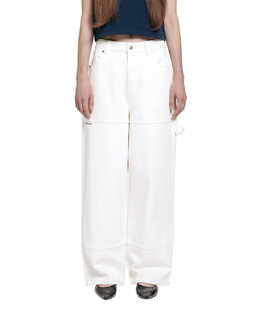 Lotaib Drop Line Oxford Pants - Ivory