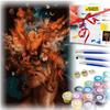 Painting by Numbers with Frame Canvas Painting Set Paints Brushes Woman