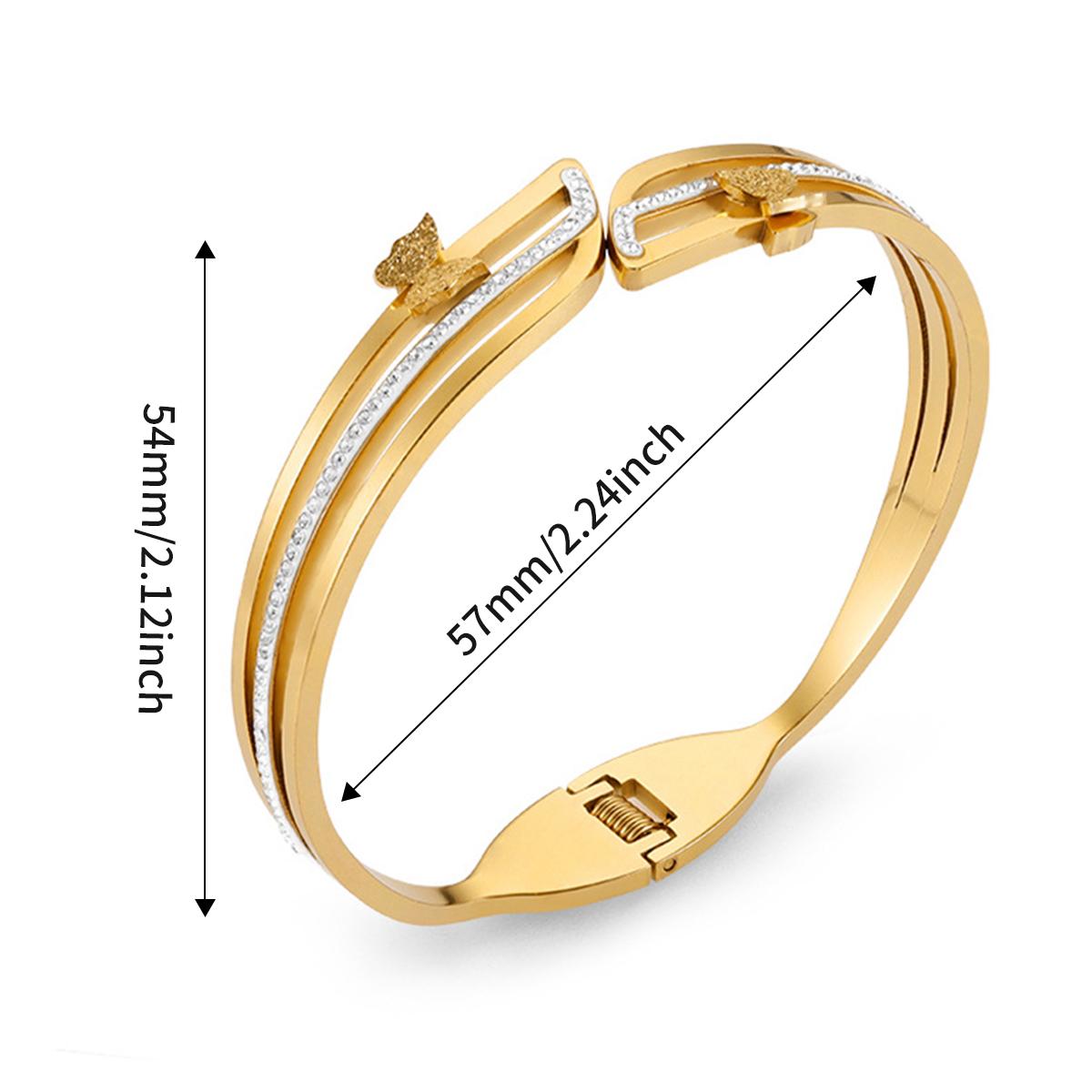 Fashion Women s Love Charm Bracelet Open Design Vintage Zircon for Wedding Anniversary Gift