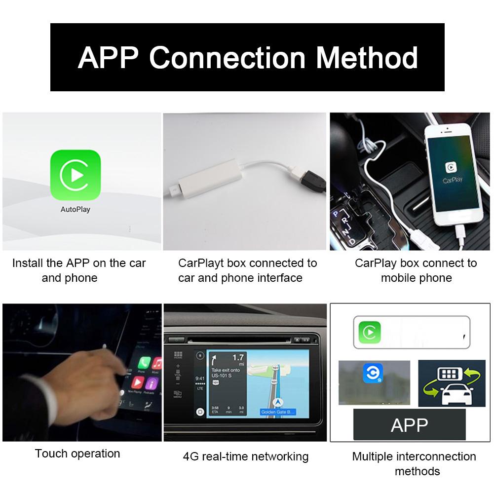 USB Dongle Adapter Carplay Mobile Phone Navigation To Car Screen for Android for IOSBlack