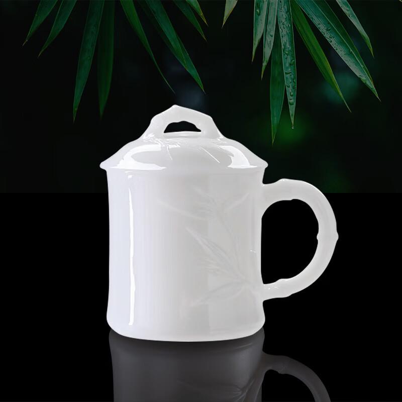 Dehua White Porcelain Mutton Fat Jade Office Tea Set