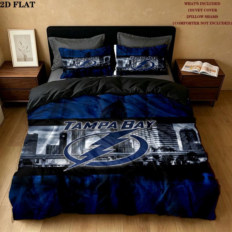 Tampa Bay Muster Bettwäsche Steppdecken-Set Bettdeckenbezug Kissenbezug Heimdekoration Geburtstagsgeschenk (1 * Bettbezug + 2 * Kissenbezug ohne Füllung)