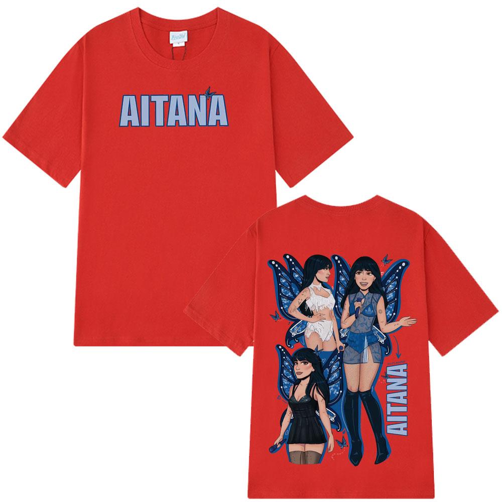 2025 Summer Singer Aitana Curto Azul Tour Print Tees Men Women Aesthetic Trendy Harajuku High Quality  Tshirt