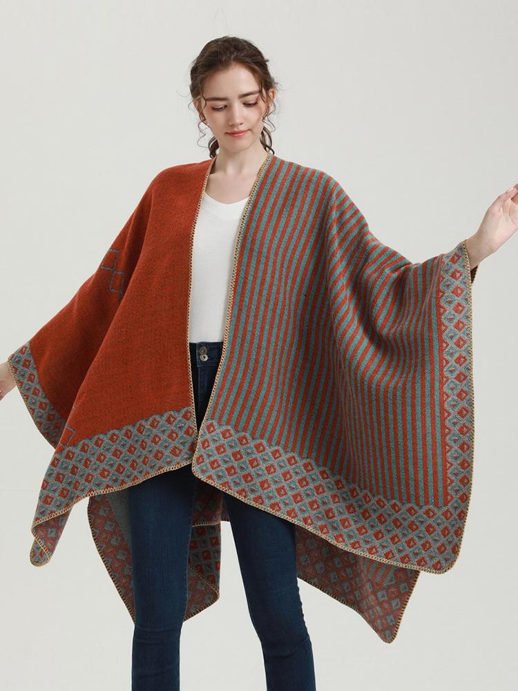 Design Imitation Cashmere Women Scarf Winter Poncho Blanket Thick Wrap Shawls Capa Para Mujer Pashmina Chales Echarpe Hiver Luxe