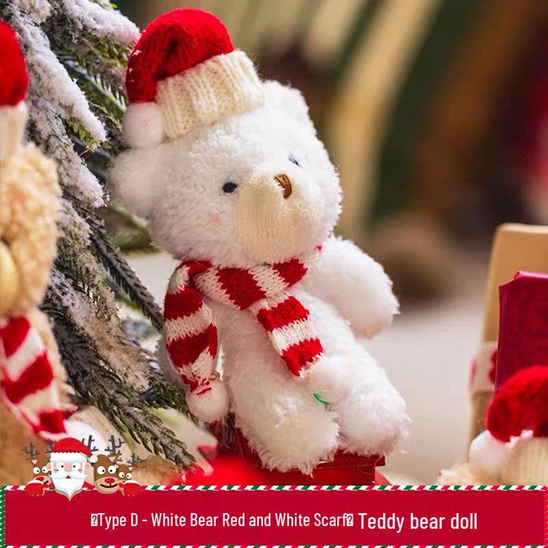 Christmas Floral Teddy Bear Scarf Pendant - Cute DIY Apparel Gift