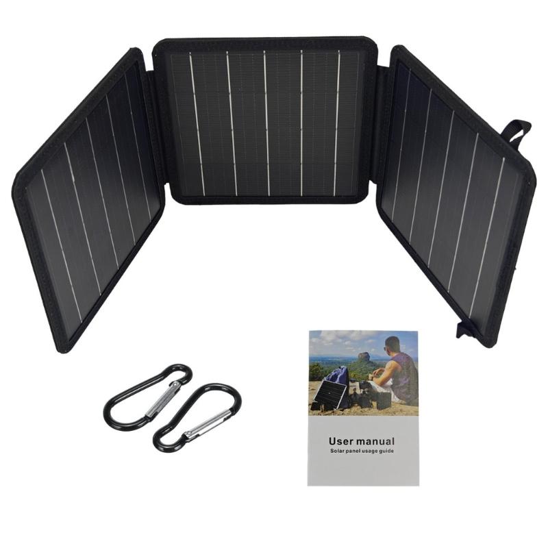 

Складное солнечное зарядное устройство 15 Вт 5 В с двойным USB-выходом, водонепроницаемое, материал ПЭТ, для походов, велоспорта, путешествий, источник питания 1