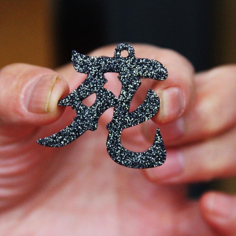 Chinese Characters Silicone Decorative Pendant Mold Handmade Epoxy Silicone Mold Epoxy Resin Molds Making Crafts