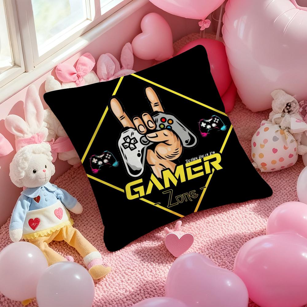 Game Gamepad Colorful Graffiti Cushion Cover Pattern Printed Pillowcase for Living Room Sofa Cushion Cover & Bedroom Decor