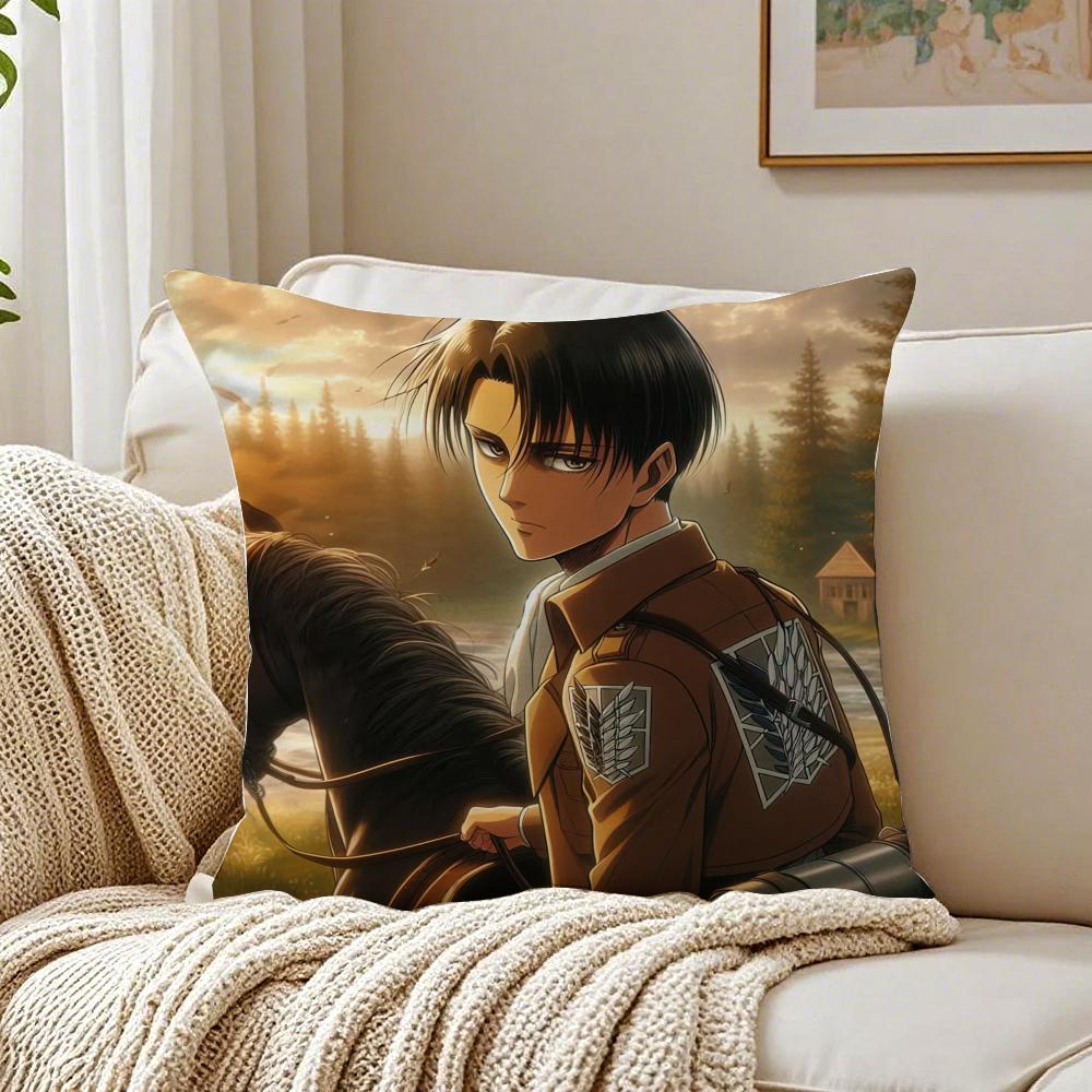 Dark Japanese Anime AAttack On Titan Cushion Cover Pillowcase Antidustmite living Room Sofa Decor Cushion Room