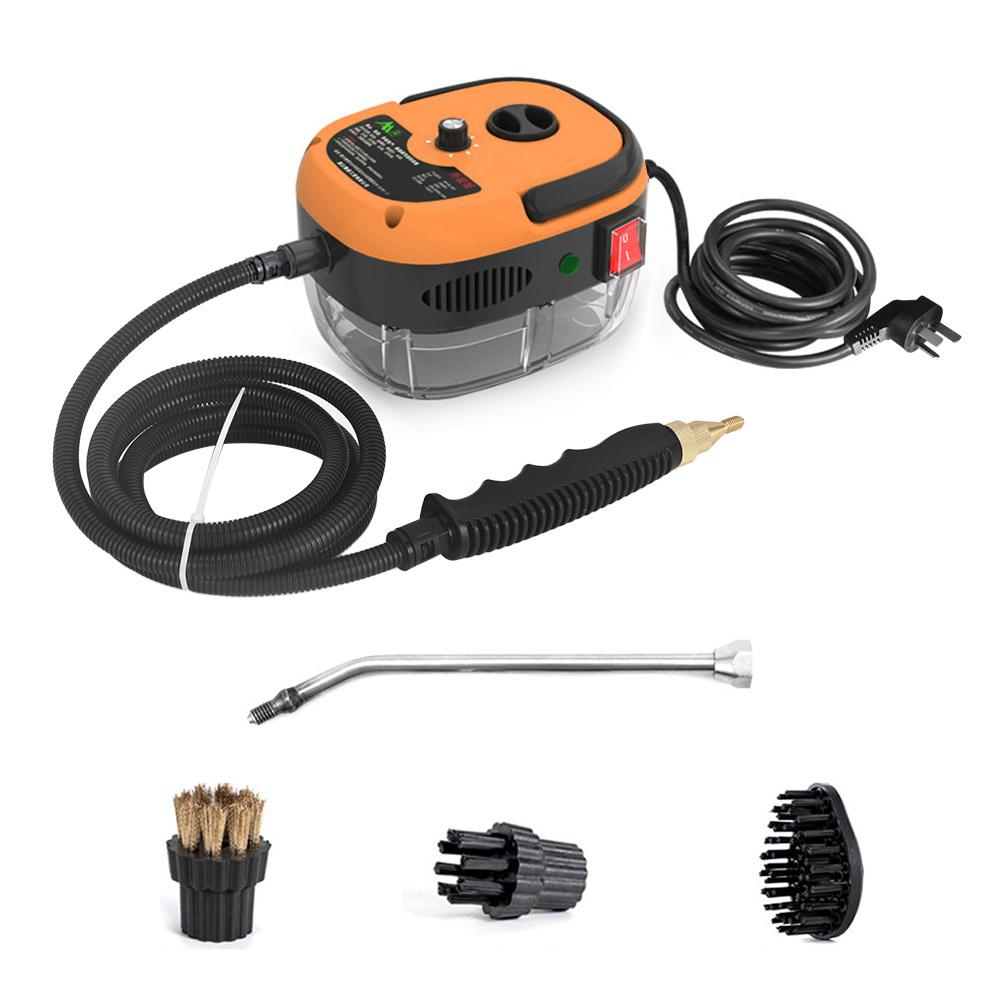 

2500 Вт Ручной пароочиститель высокого давления для США, ЕС, Великобритании, Австралии, паровая чистящая машина с насадками-щетками для кухонной мебели, ванной комнаты, автомобиля us оранжевый