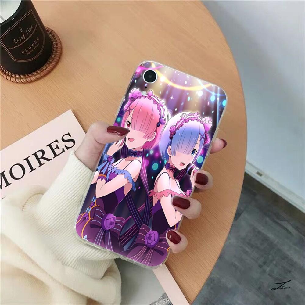 ReZERO Ram Rem Phone Case for iPhone 15 8 7 6 6S Plus X SE 2020 XR XS 14 11 12 13 Mini Pro Max Mobile Case