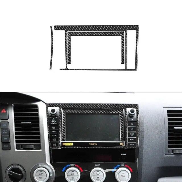 Car Accessories Carbon Fiber Central Control Decorative Panel Strip Sticker Fits Toyota Tundra 2007-2013