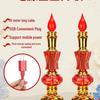 Electric Candlestick for Buddhist Offerings, Ever-Burning Candle Lamp for Wealth God, Household Offering Pair
