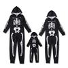 Halloween Family Jammies Skeleton Printing One Piece Sleepwear Outfits for Holiday Party Black KIDS 4 5Y