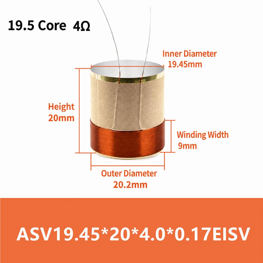 19.5-38.5mm Bass Voice Coil 2 Layers Bass Speaker Voice Coil Speaker Voice Coil 19.5×20x4