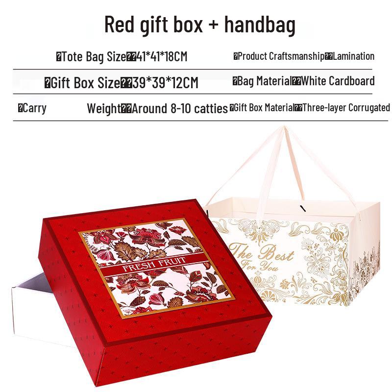 Ins Style Transparent Fruit & Flower Gift Box, 10 Jin Capacity, Leather Mixed Gift Box
