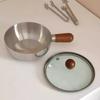 Stainless Steel Milk Pot With Wooden Handle, Compact Cooking Pot, Suitable For Frying Eggs And Heating Milk. Made Of Stainless S