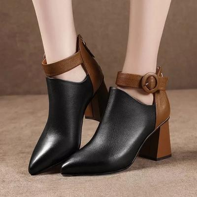 Nieuwe Dames Laarzen Mode Dames Hoge Hakken Puntige Neus Vrouw Feestschoen Hak Enkellaars Nieuwe Herfst Winter Schoenen Booties 44