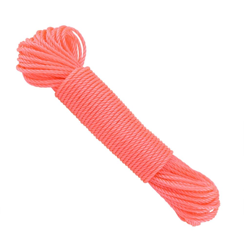 20m Nylon Rope Lines Cord Clothesline Garden Camping Outdoors (Pink)