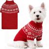 EXPAWLORER Turtleneck Knit Dog Sweater - Dog Clothes Fair Isle Snowflake Design, Warm Puppy Sweater Apparel, British Style Winter Pet Outfit Pullover