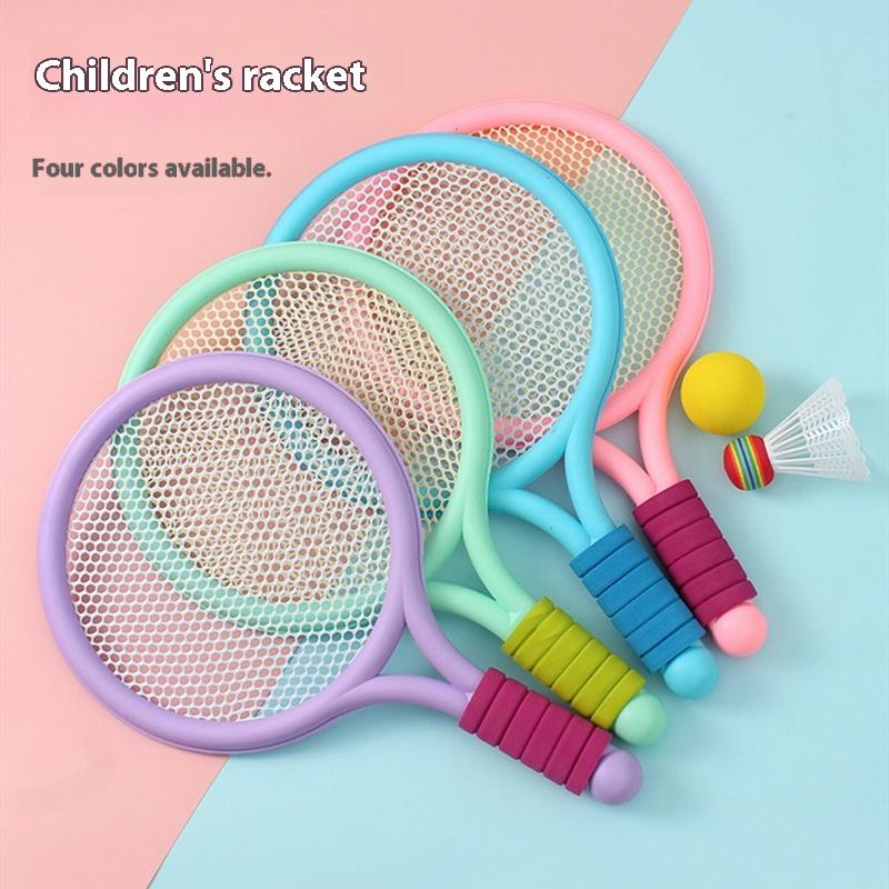 1 Setlightweight Children Tennis Badminton Tennis Racquets Kids Badminton Rackets Kit Parent Child Interactive Toys For Children