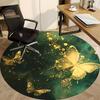 1PC Butterfly Art Office Round Area Rug, Mat Suitable For Office, Under Office Chairs Bedroom Living Room Home Decor, Room Deco