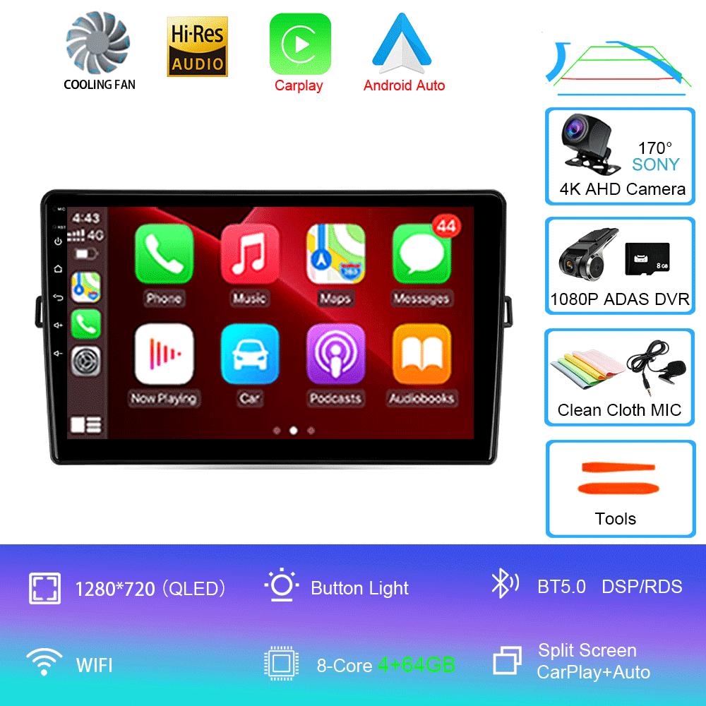 Car Radio Android 14 For Toyota Auris E150 2006 2007 2008 2009 2010 2011 2012 Multimedia Stereo Player Wireless Auto Carplay DVD