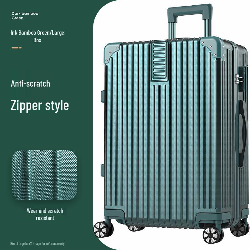 32-Inch Large Capacity Trolley Suitcase with Universal Wheels - Durable Leather Design for Men and Women