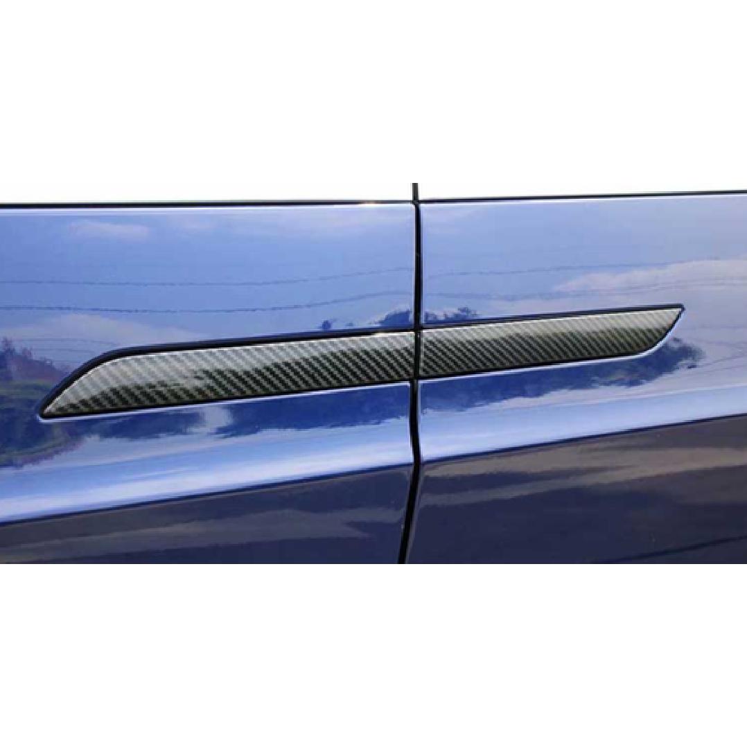 Carbon Fiber Door Handle Lid Frame Cover Trim For 2017- Tesla Model X 4pcs
