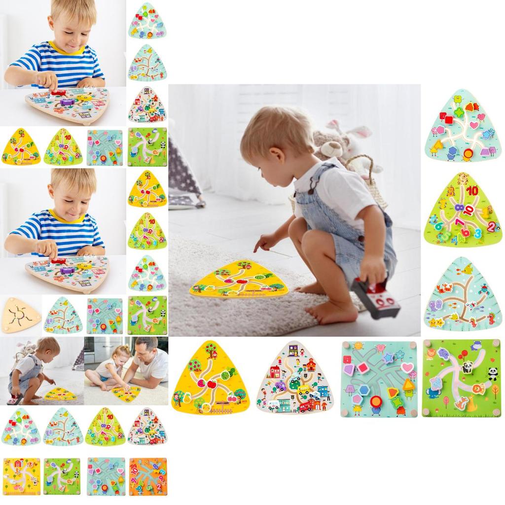 Children's Wooden Track Maze Toy For Brain Training And Logic Thinking Ages 1-3