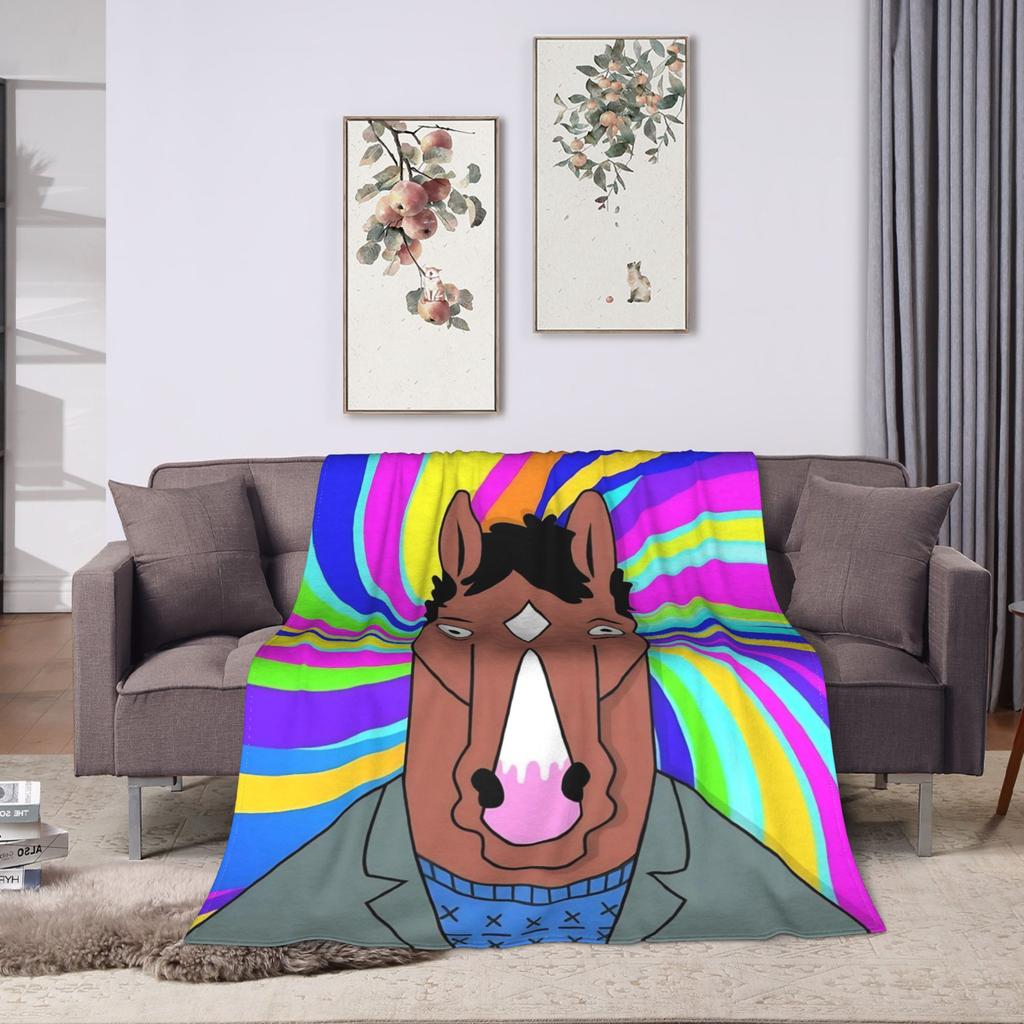 BoJack Horseman Flannel Blanket  Warm Throw Blanket for Home Decor Camping Street Trend Bedspread Sofa Bed Cover